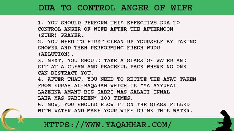 5 Strong Dua To Control Anger of Wife