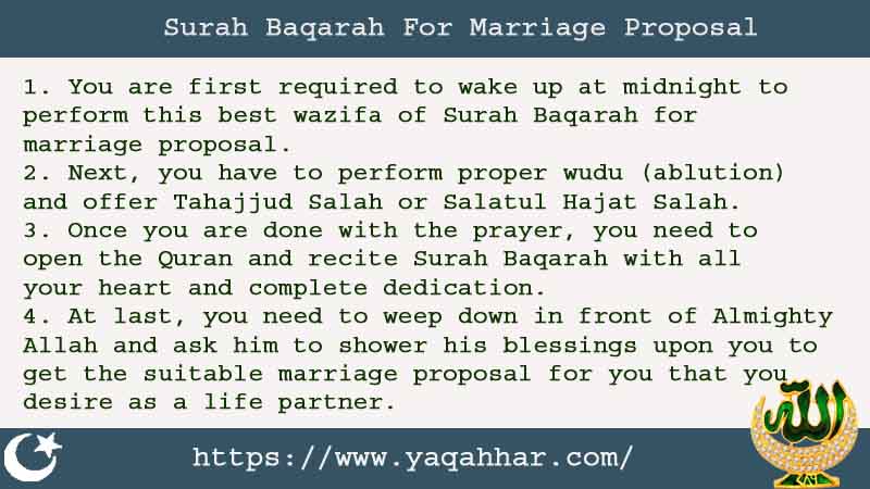4 Strong Surah Baqarah For Marriage Proposal