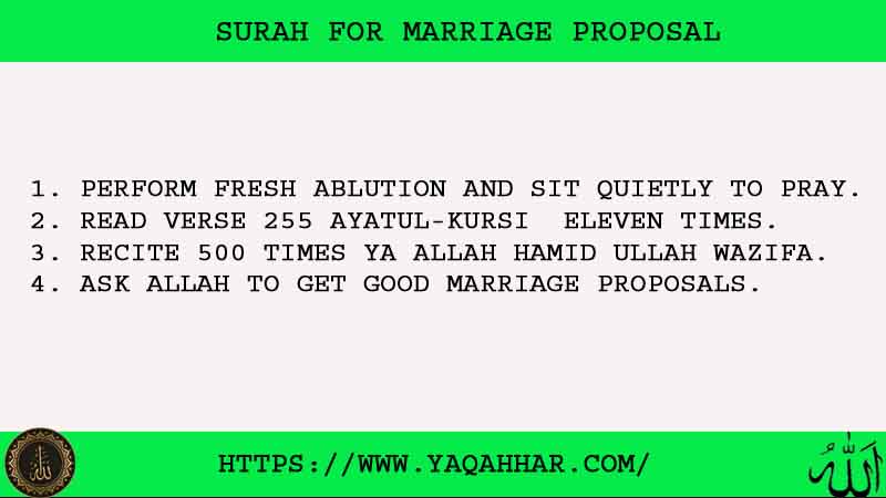 4 Quick Surah For Marriage Proposal
