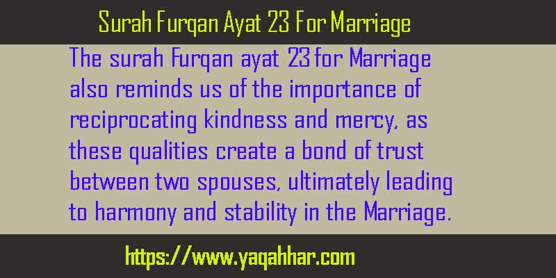Surah Furqan Ayat 23 For Marriage