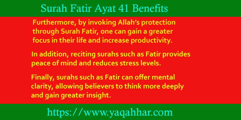 Surah Fatir Ayat 41 Benefits